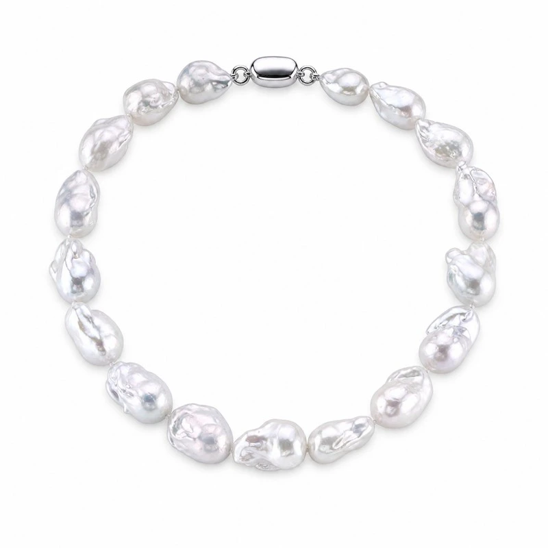 13-16mm White Baroque Freshwater Pearl Necklace suppliers