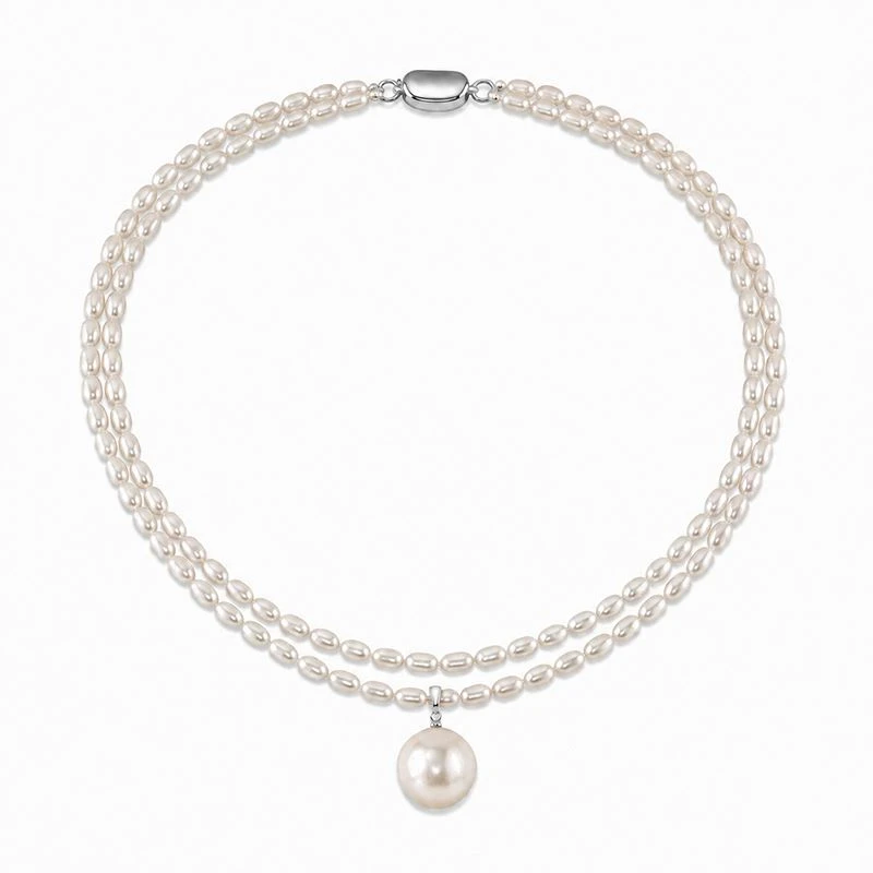 4.5-5.0mm White Freshwater Pearl Double Strand Necklace