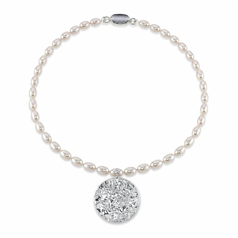 6.5-7.0mm White Freshwater Oval Pearl Evan Necklace