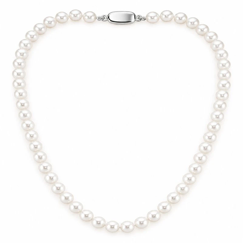 7.0-7.5mm White Freshwater Pearl Necklace