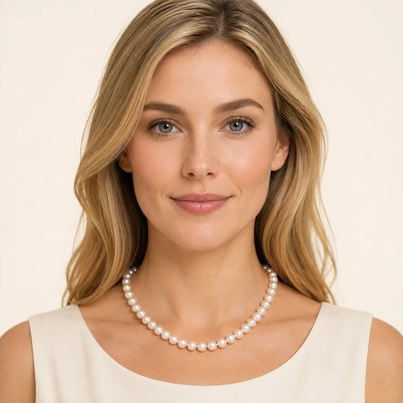7.5-8.5mm White Freshwater Pearl Necklace factory