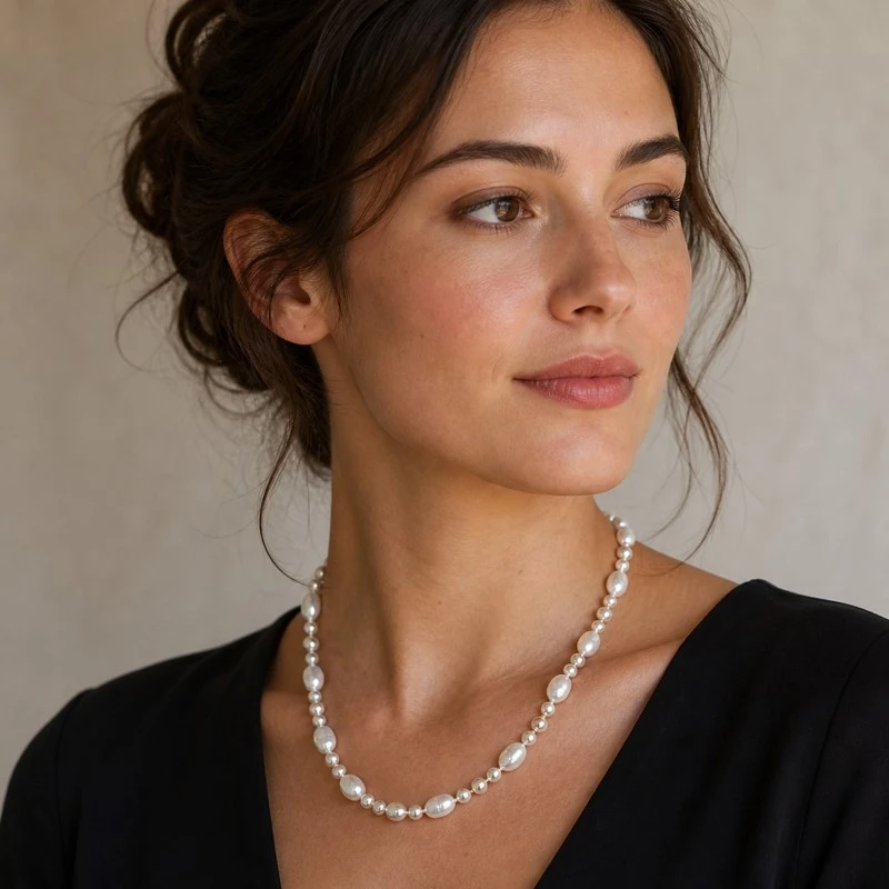 30-80mm White Freshwater Pearl Necklace - 4 30-80mm White Freshwater Pearl Necklace - 4