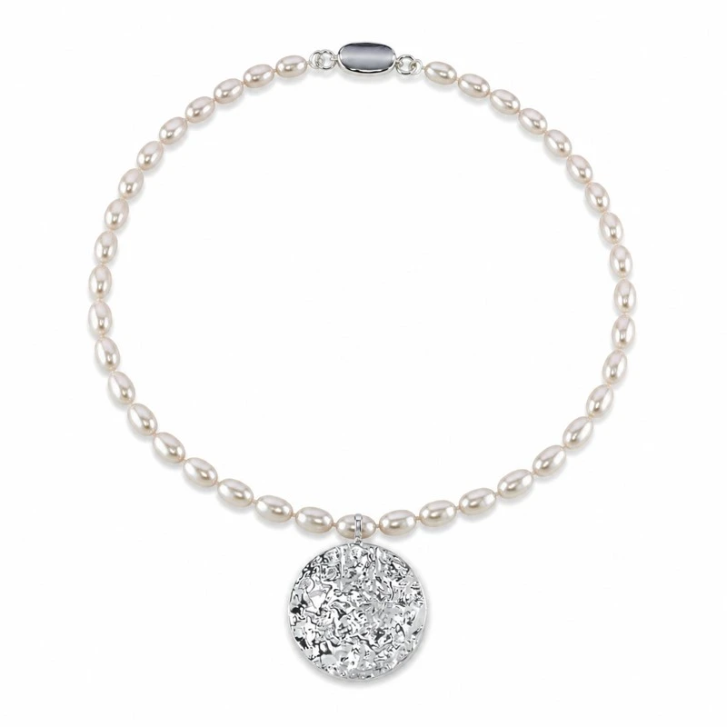 6.5-7.0mm White Freshwater Oval Pearl Evan Necklace_01 6.5-7.0mm White Freshwater Oval Pearl Evan Necklace_01