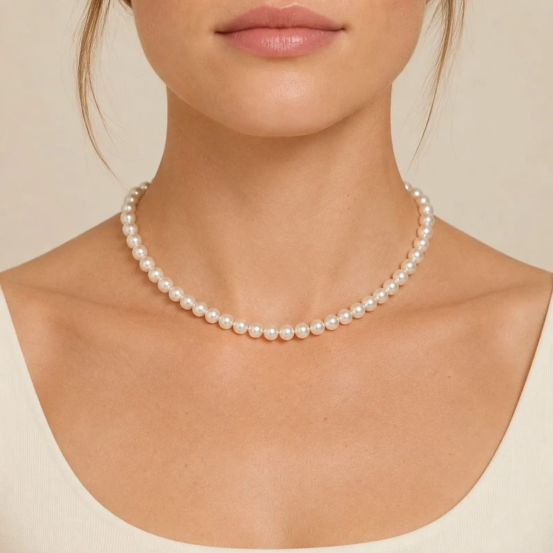 6.5-7.0mm White Freshwater Pearl Necklace - _03 6.5-7.0mm White Freshwater Pearl Necklace - _03