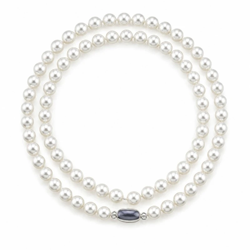 7.5-8.5mm Double Strand White Freshwater Pearl Necklace_02 7.5-8.5mm Double Strand White Freshwater Pearl Necklace_02