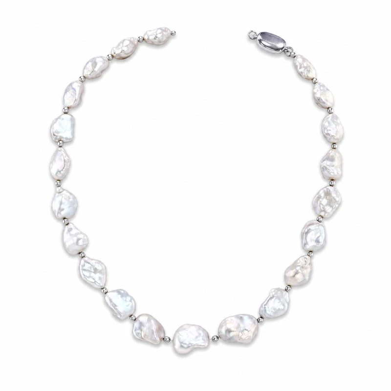 White Freshwater Cultured Keshi Pearl Amara Necklace for Women_02 White Freshwater Cultured Keshi Pearl Amara Necklace for Women_02