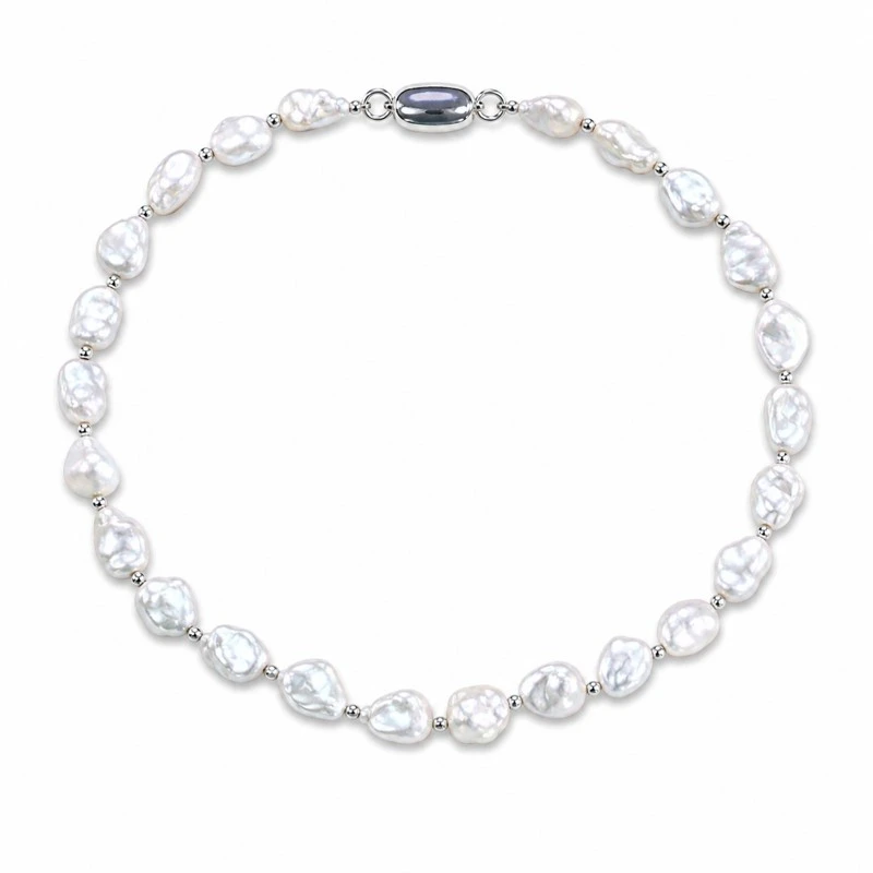 White Freshwater Cultured Keshi Pearl Amara Necklace for Women_01 White Freshwater Cultured Keshi Pearl Amara Necklace for Women_01