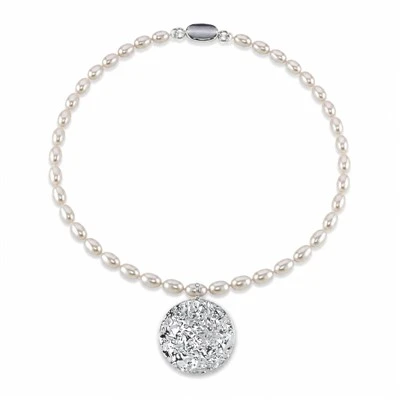 6.5-7.0mm White Freshwater Oval Pearl Evan Necklace
