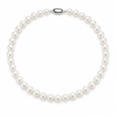 9.5-10.5mm White Freshwater Pearl Necklace