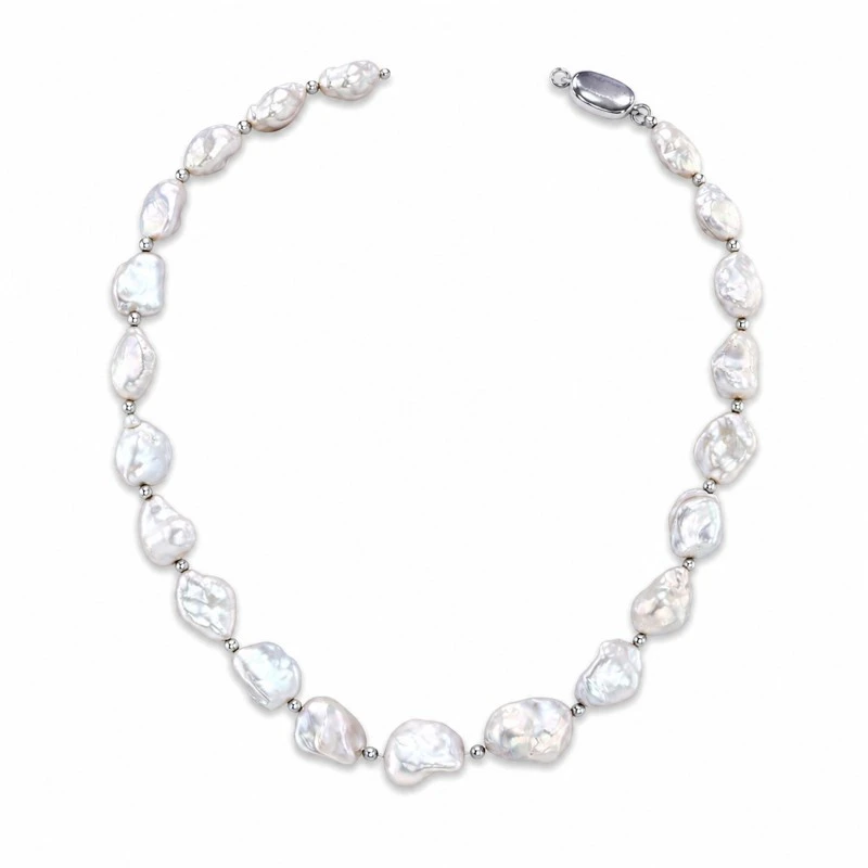 White Freshwater Cultured Keshi Pearl Amara Necklace For Women suppliers